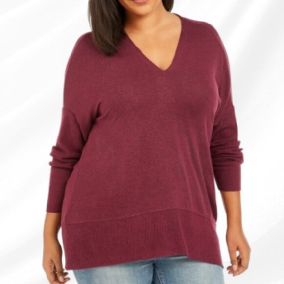 Style & Co. Tops - 2/$50 Style & Co Womens Plus Ribbed V Neck Sweater 3X NWT
